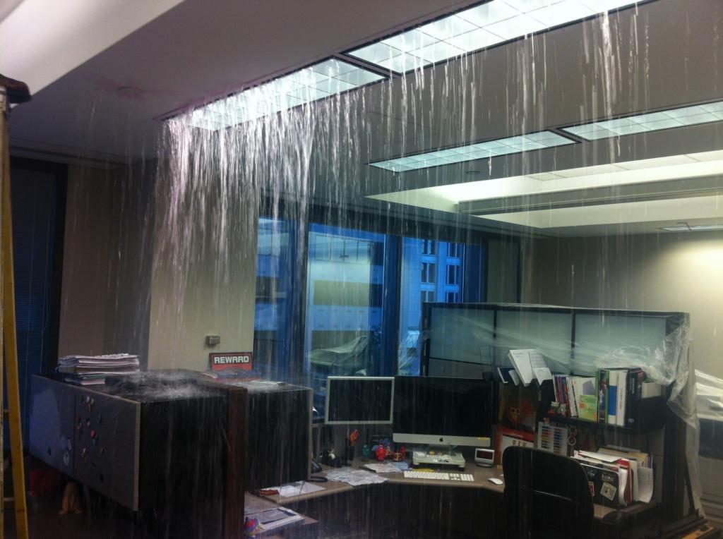 burst pipe in San Fernando Valley office